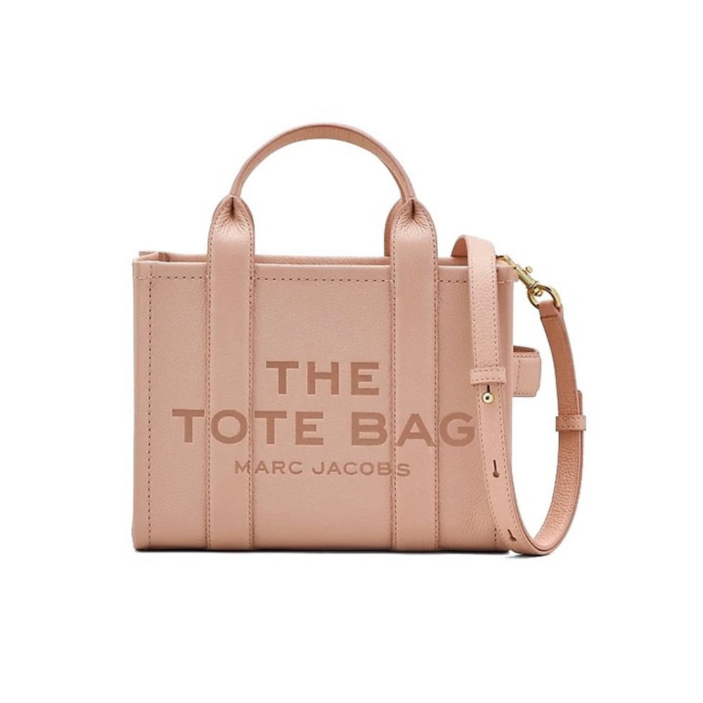 NEW Marc Jacobs Rose Pink Logo Leather Mini Small Top Handle Tote Bag NWT!